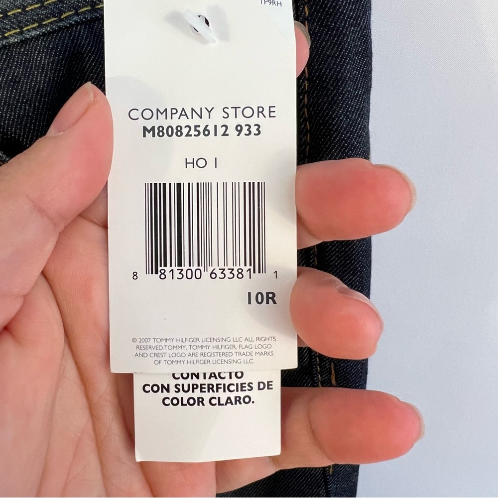 TOMMY HILFIGER Boyfriend Jeans Boot Cut  Womens Size 10 R Stretch Dark Wash NEW - Picture 3 of 5